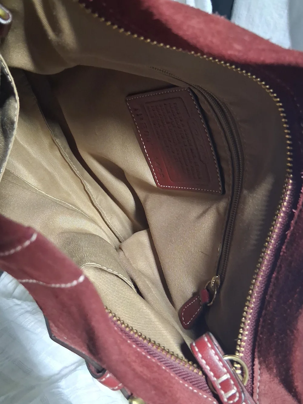 Coach chestnut suede